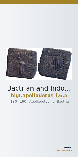 Bactrian and Indo-Greek Coinage Apollodotus I 6.5 — CANOA
