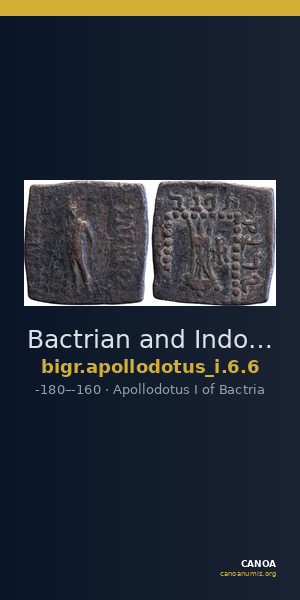 Bactrian and Indo-Greek Coinage Apollodotus I 6.6 — CANOA