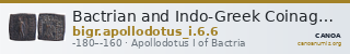 Bactrian and Indo-Greek Coinage Apollodotus I 6.6 — CANOA