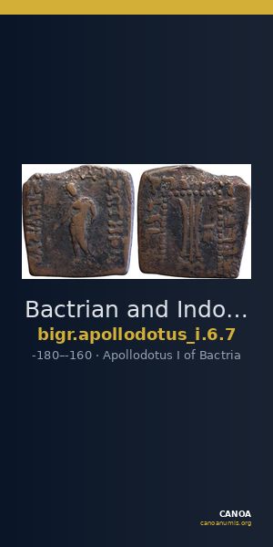 Bactrian and Indo-Greek Coinage Apollodotus I 6.7 — CANOA
