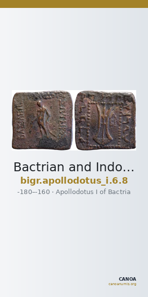 Bactrian and Indo-Greek Coinage Apollodotus I 6.8 — CANOA