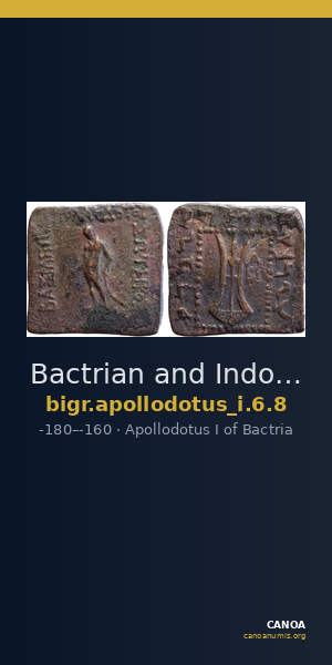 Bactrian and Indo-Greek Coinage Apollodotus I 6.8 — CANOA