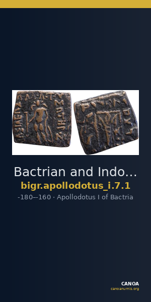 Bactrian and Indo-Greek Coinage Apollodotus I 7.1 — CANOA