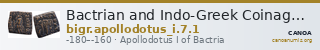 Bactrian and Indo-Greek Coinage Apollodotus I 7.1 — CANOA