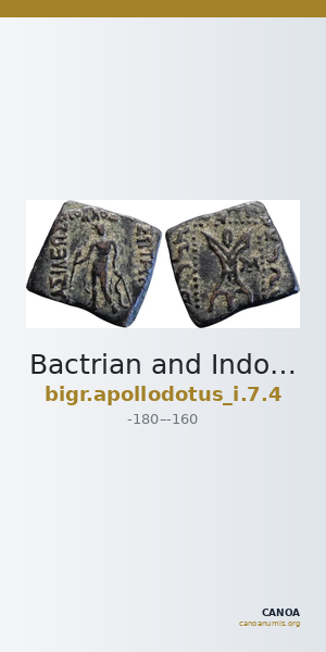 Bactrian and Indo-Greek Coinage Apollodotus I 7.4 — CANOA