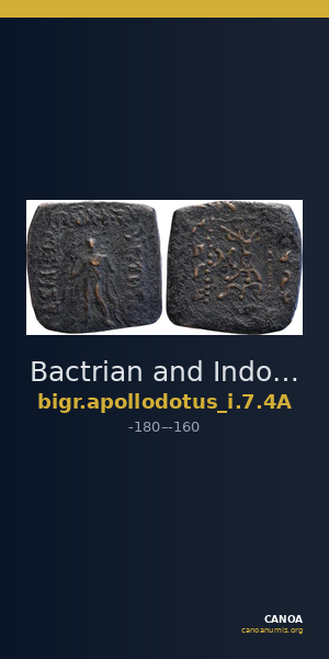 Bactrian and Indo-Greek Coinage Apollodotus I 7.4A — CANOA