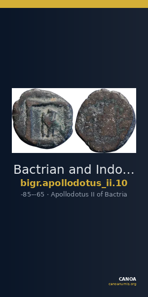 Bactrian and Indo-Greek Coinage Apollodotus II 10 — CANOA