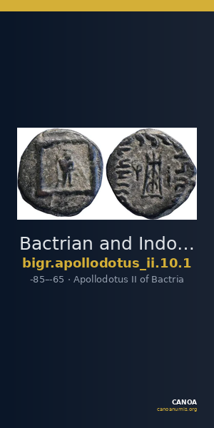 Bactrian and Indo-Greek Coinage Apollodotus II 10.1 — CANOA