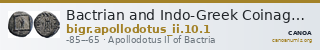 Bactrian and Indo-Greek Coinage Apollodotus II 10.1 — CANOA
