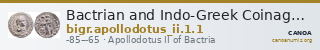 Bactrian and Indo-Greek Coinage Apollodotus II 1.1 — CANOA
