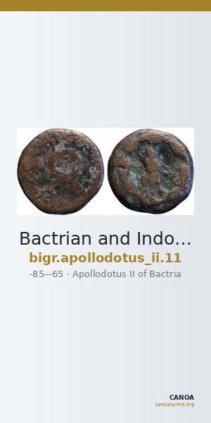 Bactrian and Indo-Greek Coinage Apollodotus II 11 — CANOA