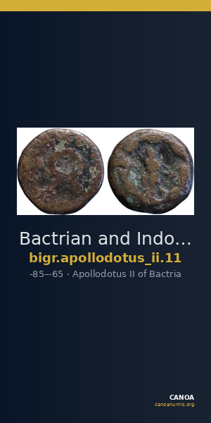 Bactrian and Indo-Greek Coinage Apollodotus II 11 — CANOA
