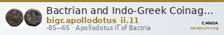 Bactrian and Indo-Greek Coinage Apollodotus II 11 — CANOA