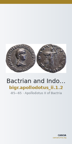 Bactrian and Indo-Greek Coinage Apollodotus II 1.2 — CANOA