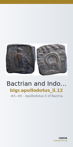 Bactrian and Indo-Greek Coinage Apollodotus II 12 — CANOA