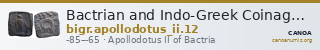 Bactrian and Indo-Greek Coinage Apollodotus II 12 — CANOA
