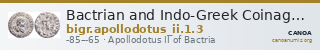 Bactrian and Indo-Greek Coinage Apollodotus II 1.3 — CANOA