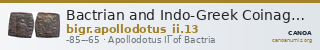 Bactrian and Indo-Greek Coinage Apollodotus II 13 — CANOA