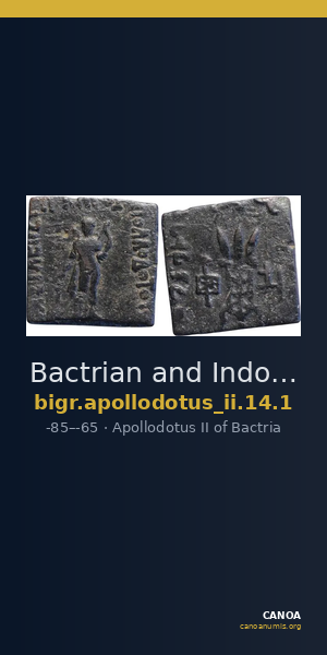 Bactrian and Indo-Greek Coinage Apollodotus II 14.1 — CANOA