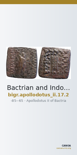 Bactrian and Indo-Greek Coinage Apollodotus II 17.2 — CANOA
