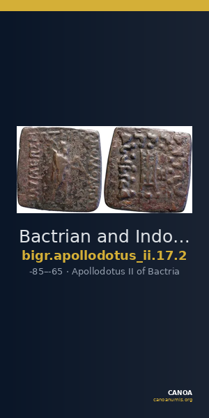 Bactrian and Indo-Greek Coinage Apollodotus II 17.2 — CANOA