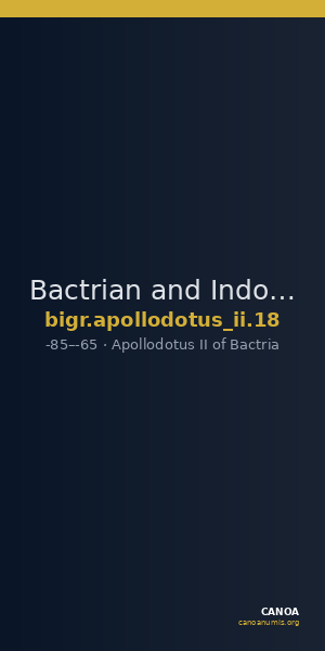 Bactrian and Indo-Greek Coinage Apollodotus II 18 — CANOA
