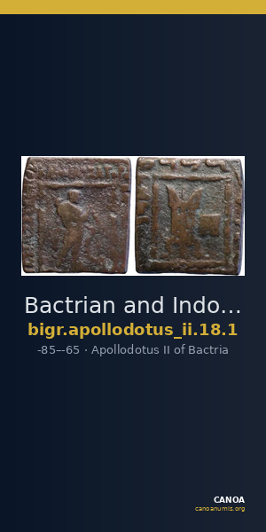 Bactrian and Indo-Greek Coinage Apollodotus II 18.1 — CANOA