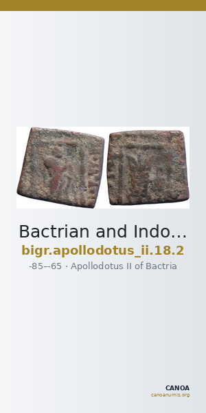Bactrian and Indo-Greek Coinage Apollodotus II 18.2 — CANOA