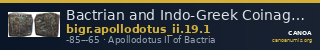 Bactrian and Indo-Greek Coinage Apollodotus II 19.1 — CANOA