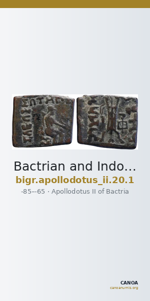 Bactrian and Indo-Greek Coinage Apollodotus II 20.1 — CANOA