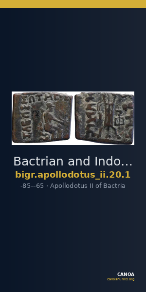 Bactrian and Indo-Greek Coinage Apollodotus II 20.1 — CANOA