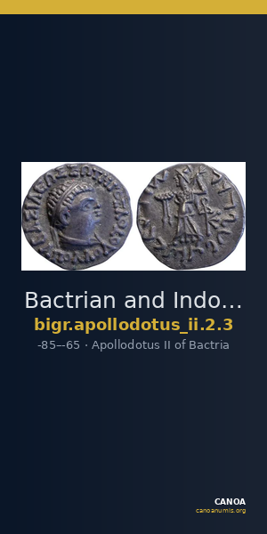 Bactrian and Indo-Greek Coinage Apollodotus II 2.3 — CANOA