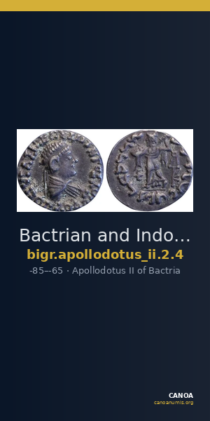 Bactrian and Indo-Greek Coinage Apollodotus II 2.4 — CANOA