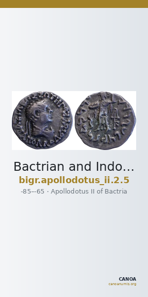 Bactrian and Indo-Greek Coinage Apollodotus II 2.5 — CANOA