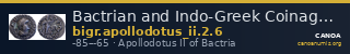Bactrian and Indo-Greek Coinage Apollodotus II 2.6 — CANOA