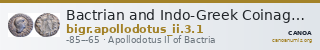 Bactrian and Indo-Greek Coinage Apollodotus II 3.1 — CANOA
