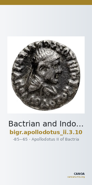 Bactrian and Indo-Greek Coinage Apollodotus II 3.10 — CANOA