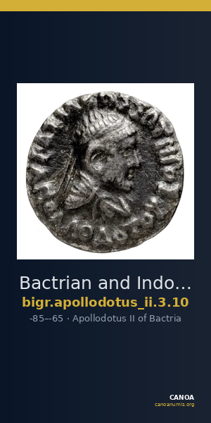 Bactrian and Indo-Greek Coinage Apollodotus II 3.10 — CANOA
