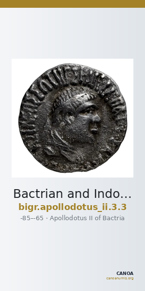 Bactrian and Indo-Greek Coinage Apollodotus II 3.3 — CANOA