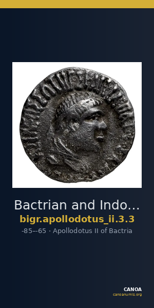 Bactrian and Indo-Greek Coinage Apollodotus II 3.3 — CANOA