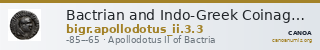 Bactrian and Indo-Greek Coinage Apollodotus II 3.3 — CANOA
