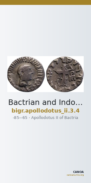 Bactrian and Indo-Greek Coinage Apollodotus II 3.4 — CANOA