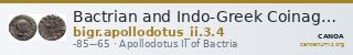 Bactrian and Indo-Greek Coinage Apollodotus II 3.4 — CANOA