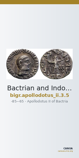 Bactrian and Indo-Greek Coinage Apollodotus II 3.5 — CANOA
