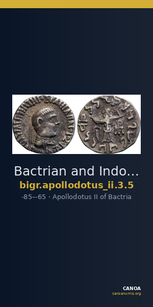 Bactrian and Indo-Greek Coinage Apollodotus II 3.5 — CANOA