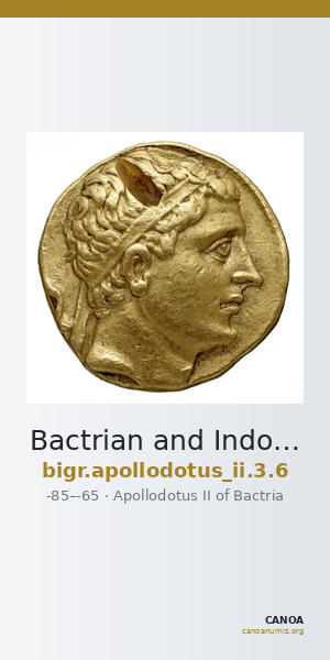 Bactrian and Indo-Greek Coinage Apollodotus II 3.6 — CANOA