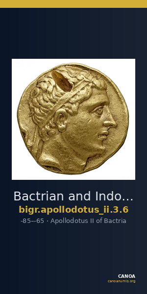 Bactrian and Indo-Greek Coinage Apollodotus II 3.6 — CANOA