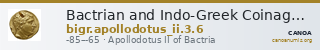Bactrian and Indo-Greek Coinage Apollodotus II 3.6 — CANOA