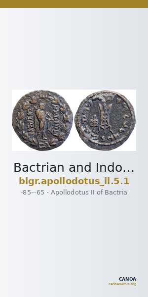 Bactrian and Indo-Greek Coinage Apollodotus II 5.1 — CANOA
