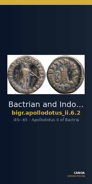 Bactrian and Indo-Greek Coinage Apollodotus II 6.2 — CANOA